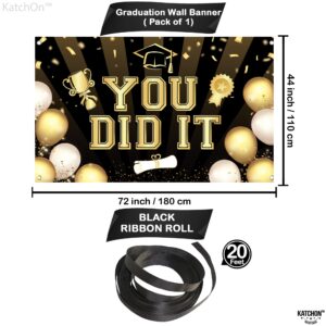 KatchOn, Black You Did It Banner 2024 - XtraLarge, 72x44 Inch | 2024 Graduation Banner, Black and Gold Graduation Decorations Class of 2024 | Congratulations Banner, 2024 Graduation Party Decorations