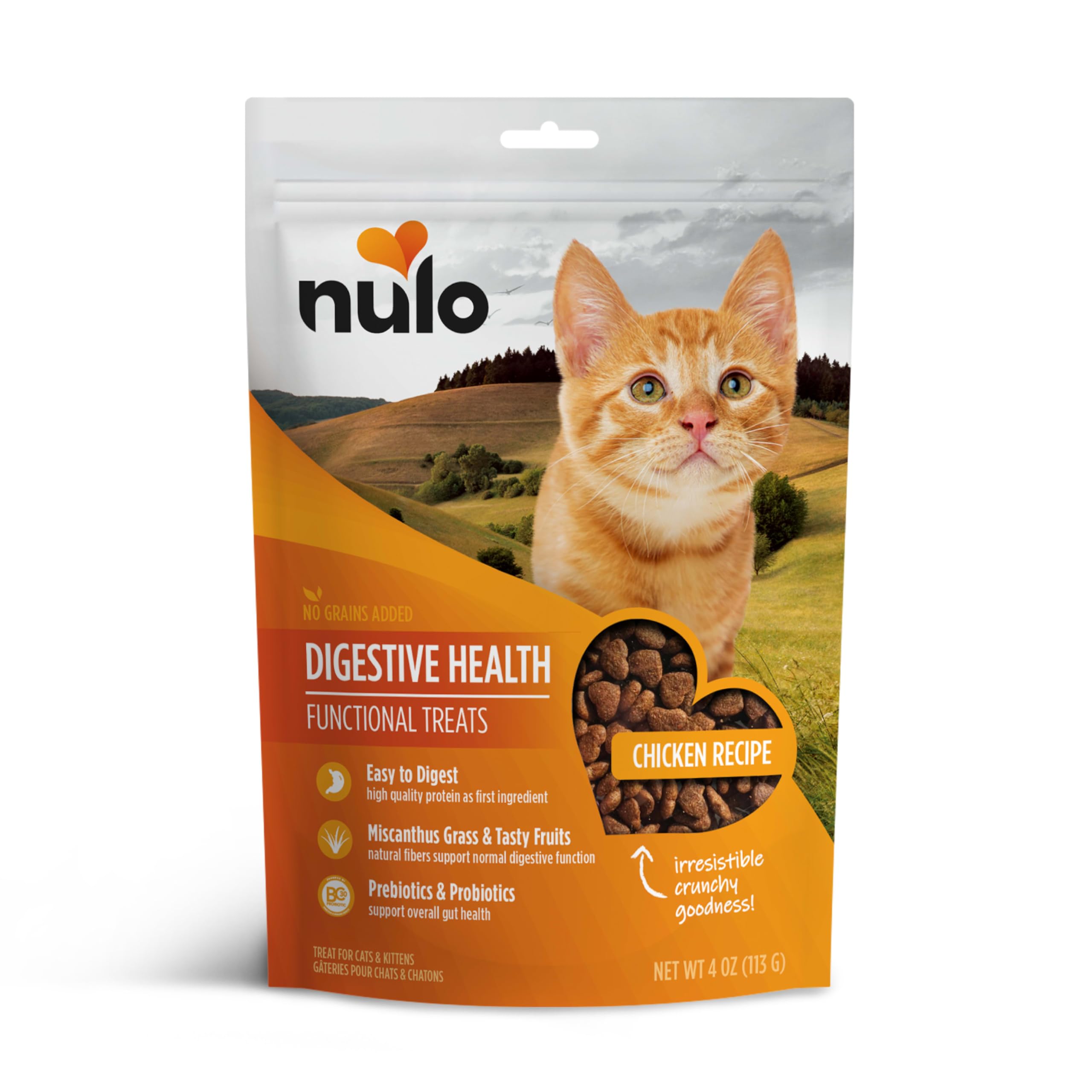 Nulo Digestive Health Functional Treats Grain-Free with BC30 Probiotic Chicken Recipe for Cats & Kittens 4oz