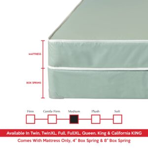 Greaton, 9-Inch Medium Firm Water-Resistance Vinyl Innerspring Mattress & 4” Wood Box Spring Set, Experience Superior Support and Comfort with Clean and Safe Sleep, Full XL, Green