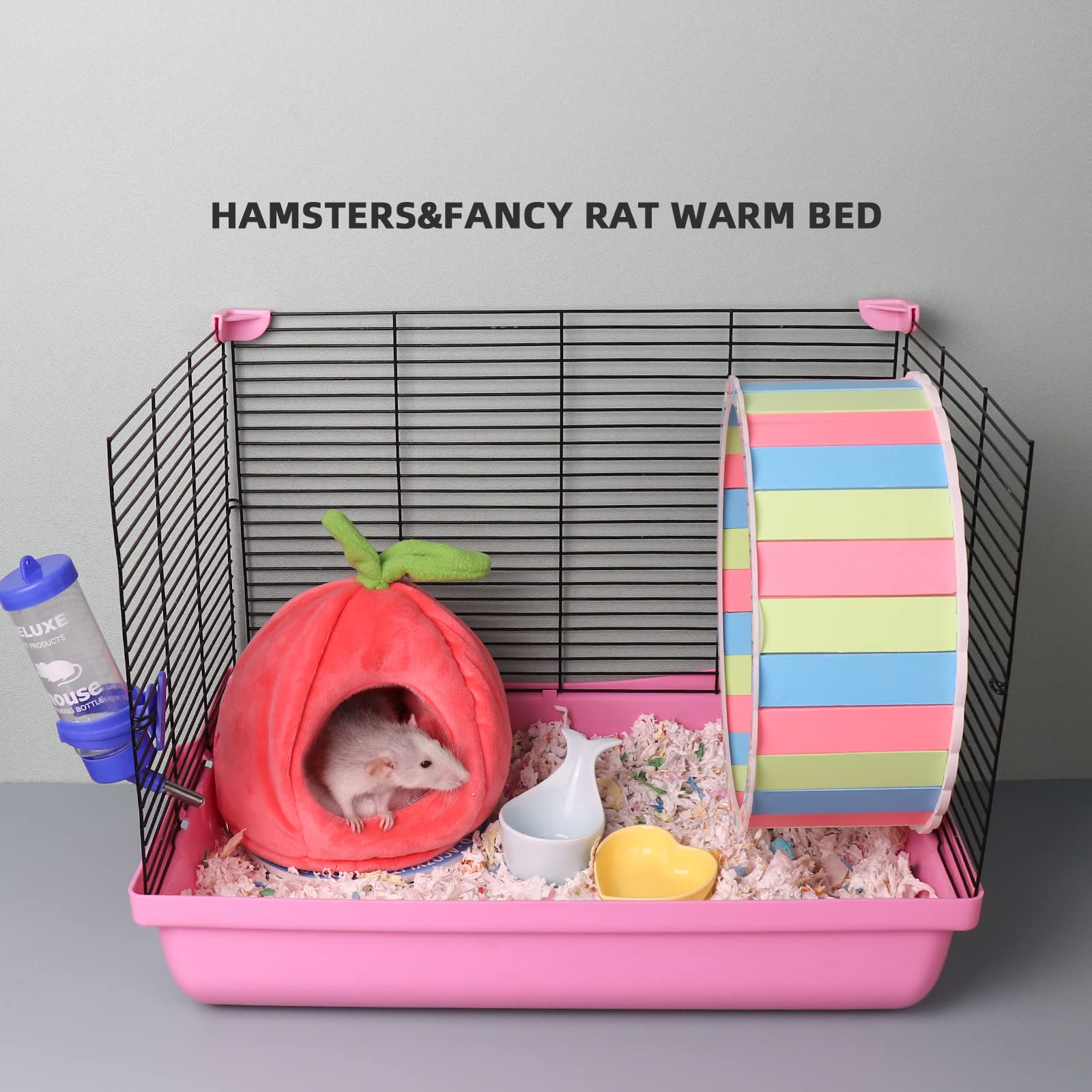 Rat Beds, Small Animal Washable Cage Accessories Pet Hideout House, Hamster Hideout Syrian Hideout, Sugar Glider Hammock for Cage for for Dwarf Hamsters Squirrel Chipmunks (Pink)