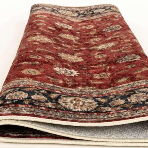 Alfa Rich Ultra-Thin (0.25 in) 5x8 Red Blue Washable Non-Slip Area Rugs for Living Room Bedroom Rug