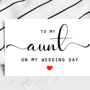 DiandDesignGift To My Aunt On My Wedding Day Card - Wedding Day Card - Family Of The Bride Or Groom Cards - Wedding Party Card - Calligraphy Card Aunt Wedding Day - Thank You Wedding Card