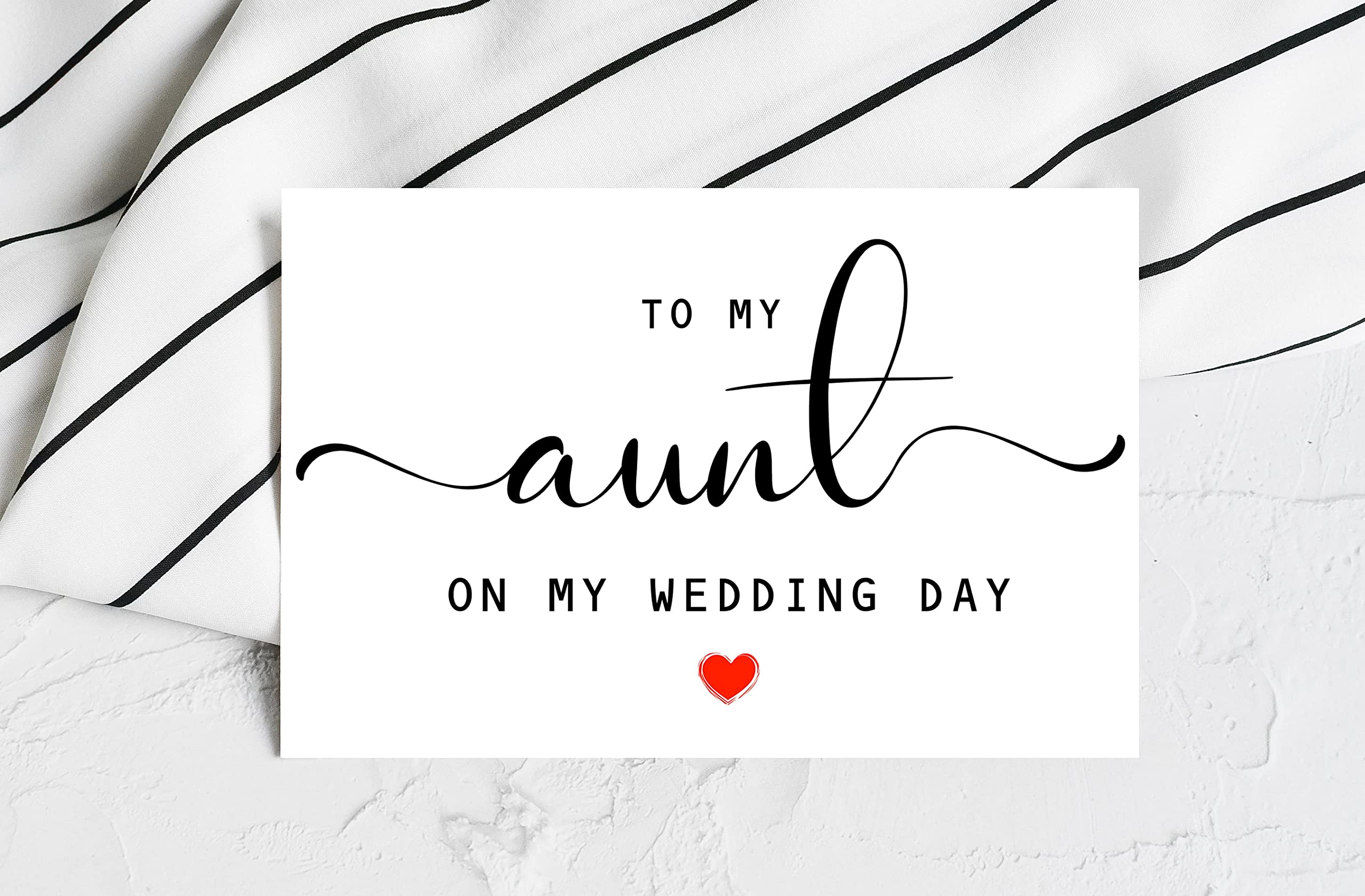 DiandDesignGift To My Aunt On My Wedding Day Card - Wedding Day Card - Family Of The Bride Or Groom Cards - Wedding Party Card - Calligraphy Card Aunt Wedding Day - Thank You Wedding Card