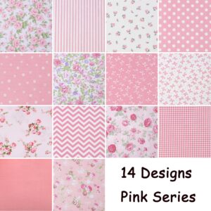 Nodsaw Pink Charm Packs for Quilting 5 inch - 5x5 Charm Squares Precut Quilting Fabric - 100% Cotton Fabric Squares for Sewing DIY Patchwork (42Pcs) ﻿