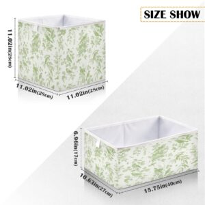 Kigai Toile Pattern Cube Storage Bins - 11x11x11 In Large Foldable Storage Basket Fabric Storage Baskes Organizer for Toys, Books, Shelves, Closet, Home Decor