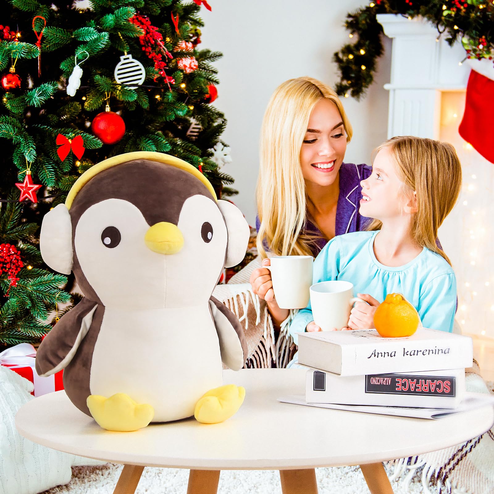 MMguai 16" Cute Big Penguin Plush Soft Body Pillow Plushies, Large Penguin Stuffed Animals Toy Room Decor, Gift for Girls and Boy Halloween, Christmas, Thanksgiving, Birthdays