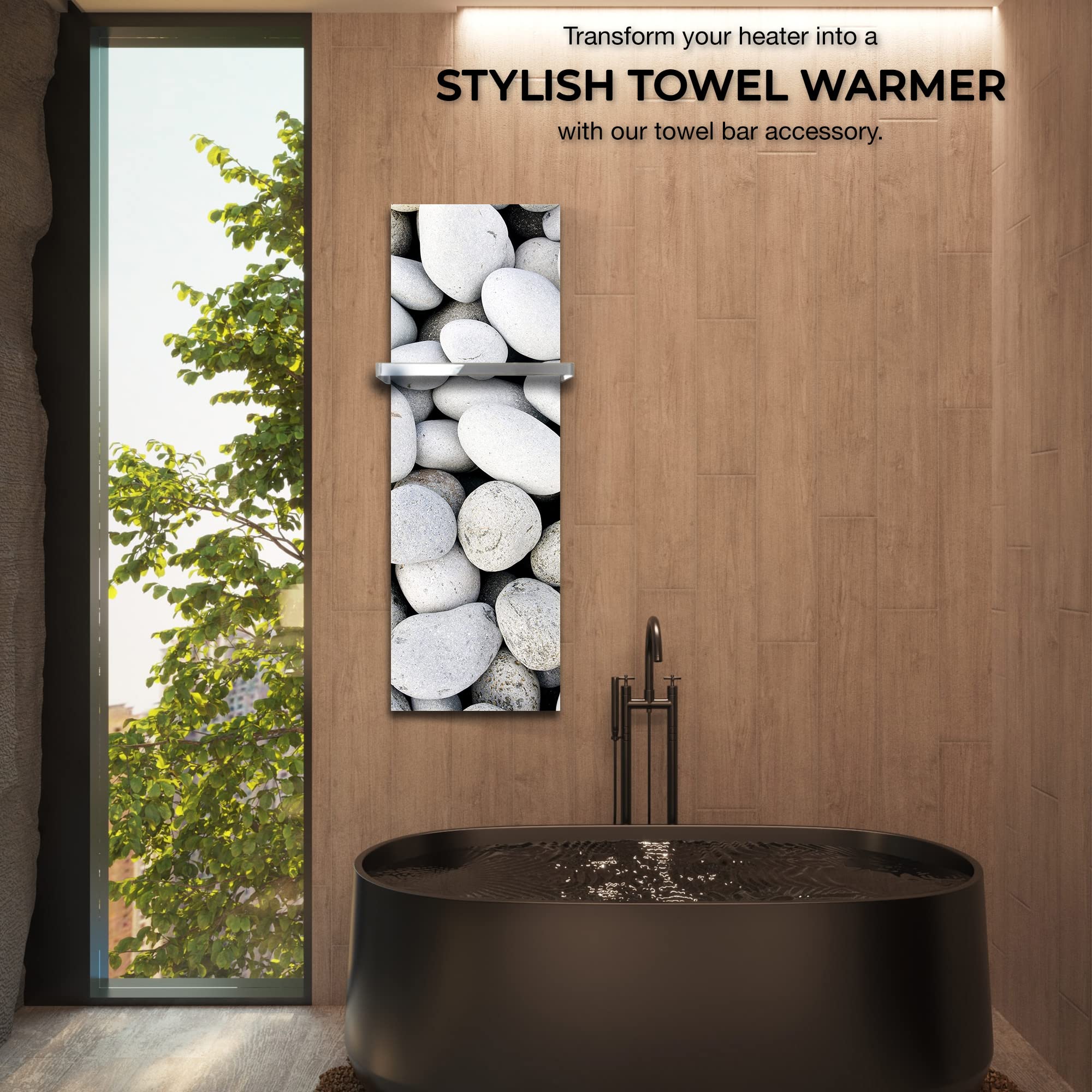 Heat Storm Rock Pebbles 16x48 Glass Print Towel Warmer