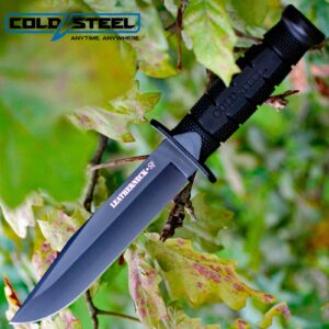 COLD STEEL Leatherneck SF 6-3/4" German D2 Steel w/Black Powdercoat Clip Point Fixed Blade Outdoor Camping Hunting Utility Knife | 5" Kray-Ex Handle, Weather-Resistant Secure-Ex Sheath - Blister