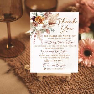 Your Main Event Prints 50 Boho Orange and Terracotta Floral Wedding Thank You Place Setting Cards, Great For Adding to Your Table Centerpieces and Wedding Decorations for Receptions, Pack of 50 Cards