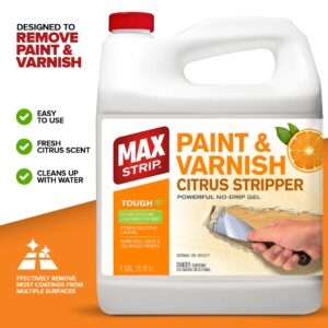 Max Strip Paint & Varnish Citrus Stripper - 1 Quart - Strips Multiple Layers - Removes Latex and Oil Based Paints - No Methylene Chloride No NMP Powerful Formula