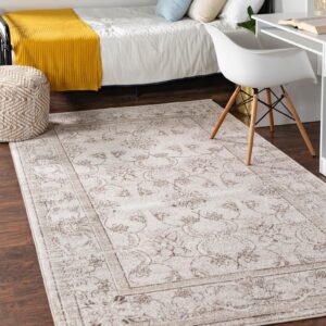 Rugs.com Miranda Collection Rug – 9' x 12' Ivory Medium Rug Perfect for Living Rooms, Large Dining Rooms, Open Floorplans