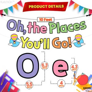 Katchon, Oh The Places You'll Go Banner - 10 Feet, NO DIY | Oh The Places You'll Go Sign for Kindergarten Graduation Decorations Class Of 2024 | Graduation Banner, Oh The Places You'll Go Decorations