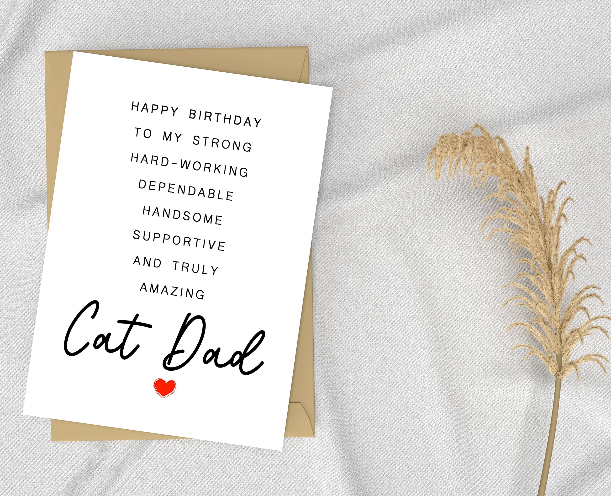 Cat Dad Birthday Card - Poem Birthday Card To Amazing Cat Dad - Birthday Card For Cat Dad - Poem Card - Gift For Him - Father's Day Gift - Cat Dad Card