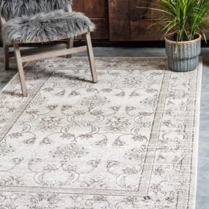 Rugs.com Miranda Collection Rug – 9' x 12' Ivory Medium Rug Perfect for Living Rooms, Large Dining Rooms, Open Floorplans