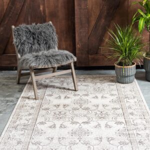 Rugs.com Miranda Collection Rug – 9' x 12' Ivory Medium Rug Perfect for Living Rooms, Large Dining Rooms, Open Floorplans