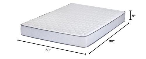 Greaton, 5/7/8/10 Inch Medium Firm High Density Foam Mattress, Comfortable Mattress for Cooler Sleep Supportive & Pressure Relief, Queen, White