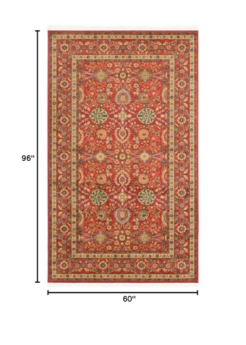 Rugs.com Chelsea Collection Rug – 5' x 8' Red Medium Rug Perfect for Bedrooms, Dining Rooms, Living Rooms