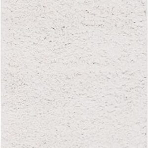 Rugs.com Zermatt Shag Collection Rug – 2' 2 x 3' White Shag Rug Perfect for Entryways, Kitchens, Breakfast Nooks, Accent Pieces