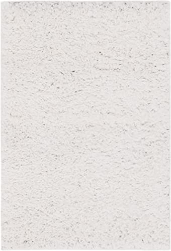 Rugs.com Zermatt Shag Collection Rug – 2' 2 x 3' White Shag Rug Perfect for Entryways, Kitchens, Breakfast Nooks, Accent Pieces