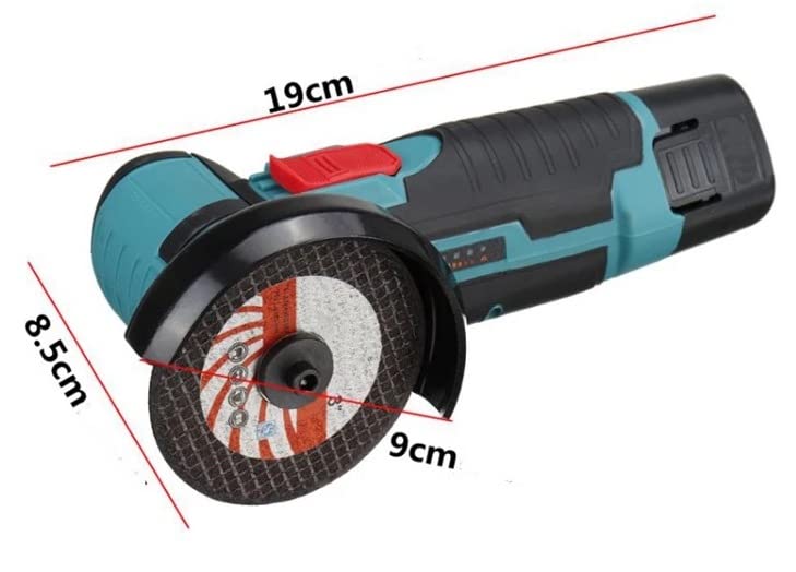 Angle Grinder 3” Grinders Power Tools 12 V Cordless Electric Grinder Handheld Grinding Machine with 2x Cutting Disc 2x Battery for Cutting Polishing Grinding Tile Wood Stone Metal