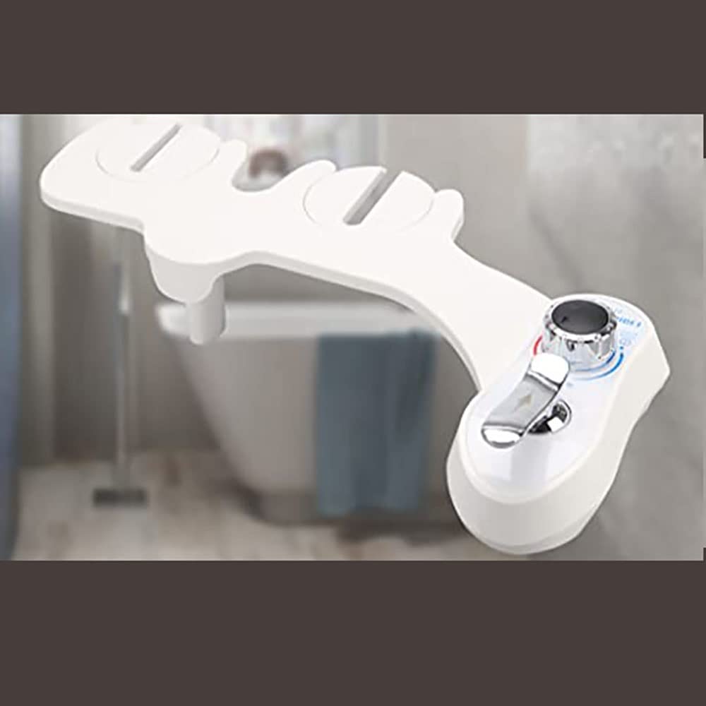 RADAAB Bidet Attachment for Toilet- Self Cleaning Bidet for Fresh Water Non-Electric Bidet Toilet Seat Attachment - Dual Nozzle Sprays Adjustable Hot&Cold Water