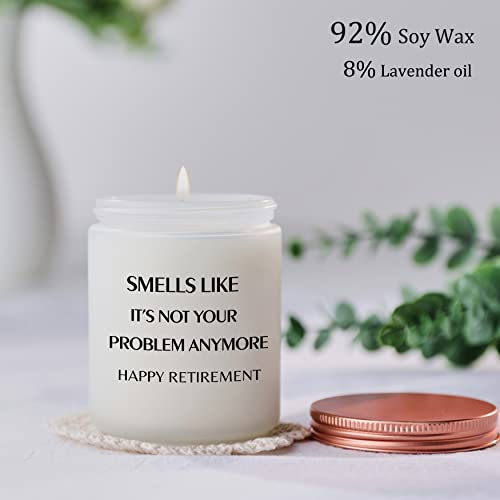 Retirement Gifts for Women Men, Best Happy Retirement 2024 Candles, Funny Teacher Coworkers Nurses Retired Gift Ideas, Lavender Scent