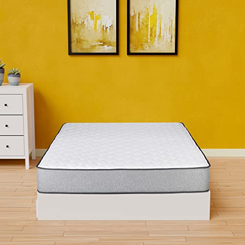 Greaton, 5/7/8/10 Inch Medium Firm High Density Foam Mattress, Comfortable Mattress for Cooler Sleep Supportive & Pressure Relief, Queen, White