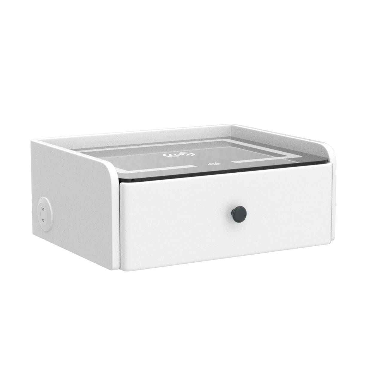 HOMEMORE Smart Nightstand Floating Bedside Table LED Nightstand with Charging Floating Nightstand Bedroom Options for Young People.White