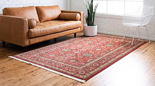 Rugs.com Chelsea Collection Rug – 5' x 8' Red Medium Rug Perfect for Bedrooms, Dining Rooms, Living Rooms