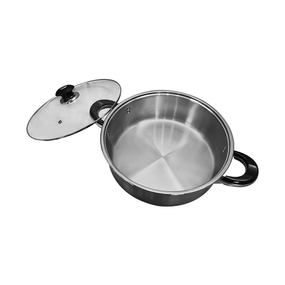 Stainless Steel 14" Low Pot Cookware 14 Qt Pots Pan Cooking