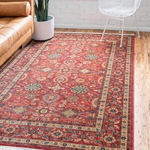 Rugs.com Chelsea Collection Rug – 5' x 8' Red Medium Rug Perfect for Bedrooms, Dining Rooms, Living Rooms