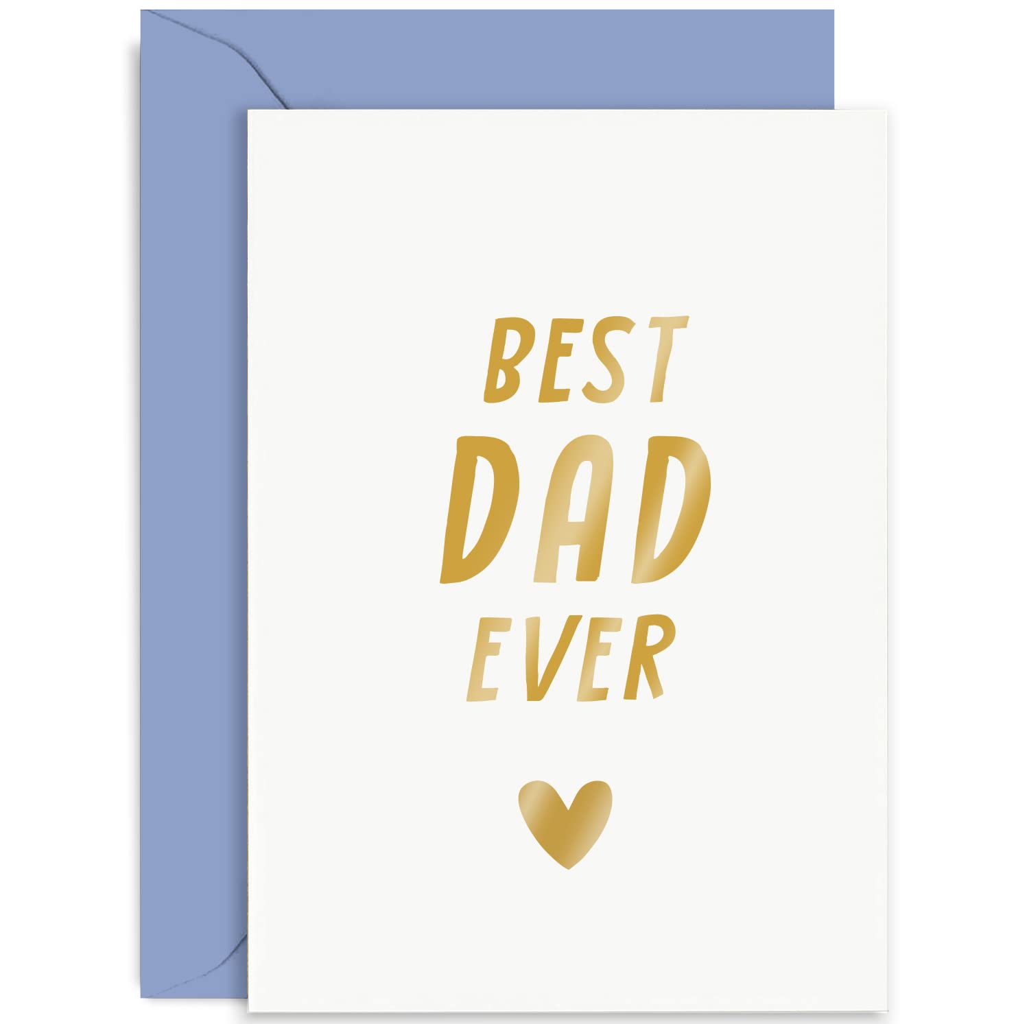 Old English Co. Special Father's Day Card for Dad - Best Dad Ever Gold Foil Heartfelt Card for Dad - Special Birthday Card for Dad from Son or Daughter - To The Best Dad | Blank Inside Envelope