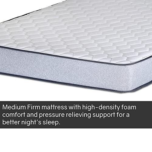 Greaton, 5/7/8/10 Inch Medium Firm High Density Foam Mattress, Comfortable Mattress for Cooler Sleep Supportive & Pressure Relief, Full XL, White