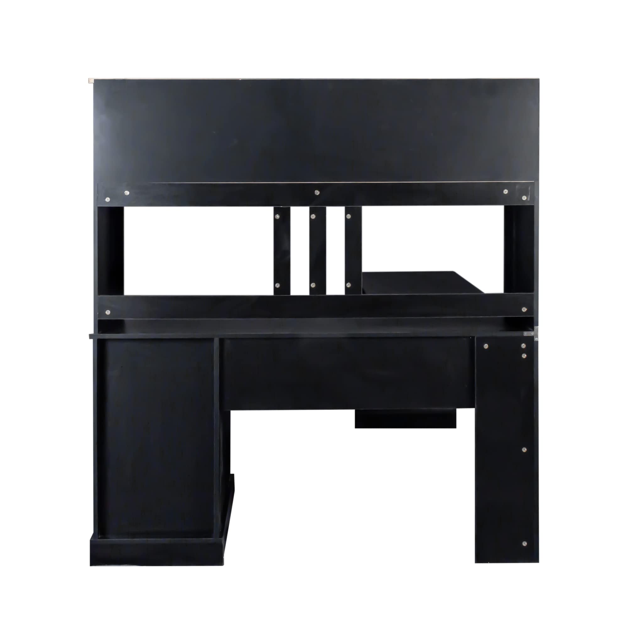 Holaki L Shaped Desk,Computer Desk with Drawers,Bookshelf & Hutch,Modern Corner Desk,Home Office Desk,L-Shaped Study Table Writing Desk,Corner Gaming Computer Desk with Storage(Black)