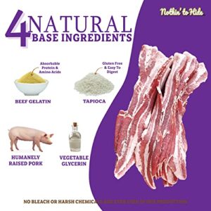 Fieldcrest Farms Nothing to Hide Natural Rawhide Alternative 5'' Rolls for Dogs - 3 Pack (6 Chews) Premium Grade Easily Digestible Chews - Great for Dental Health (Bacon)