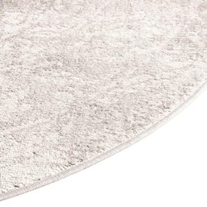 Unique Loom Oxford Collection Area Rug - Bodleian (4' 1" x 6' 1" Oval, Gray/ Ivory)