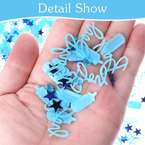 1000 Pieces Baby Shower Confetti - Baby Shower Decorations Blue Boy Table Scatter Confetti, Sprinkles Decor Confetti for Baby Shower Gender Reveal Party Supplies (Boy)