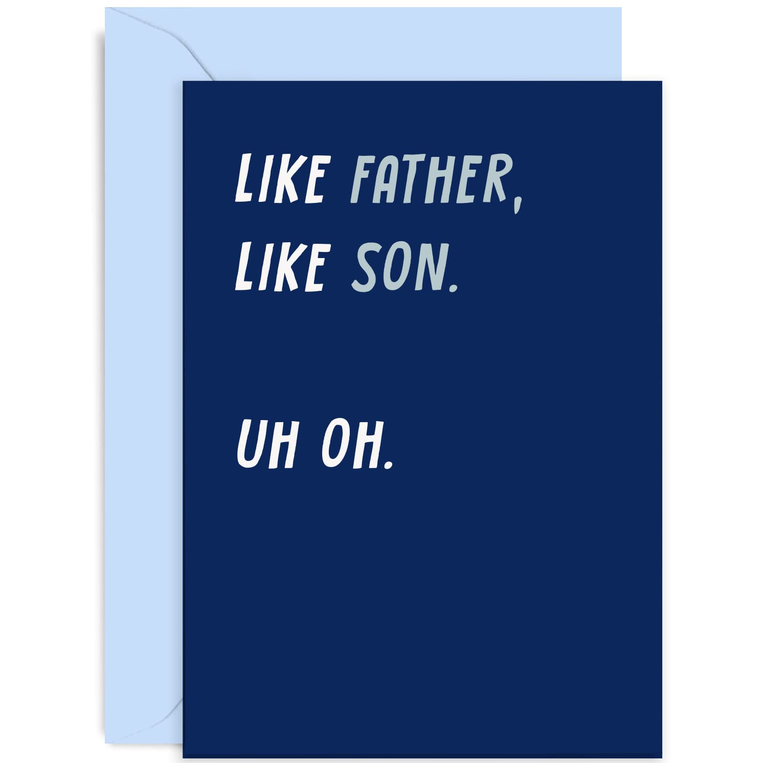 Old English Co. Funny Father's Day Card from Son - 'Like Father Like Son' Dad Joke Card for Him - Funny Birthday Card for Dad from Son | Blank Inside with Envelope