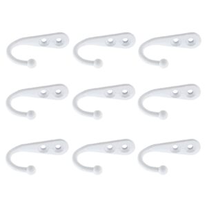 Hitefu 15PCS White Wall Mounted Coat Hooks, Heavy Duty Metal Single Prong Robe Hook, Rustproof Wall Hanger Hooks for Towel Hat Bag on Livingroom, Bathroom, Kitchen