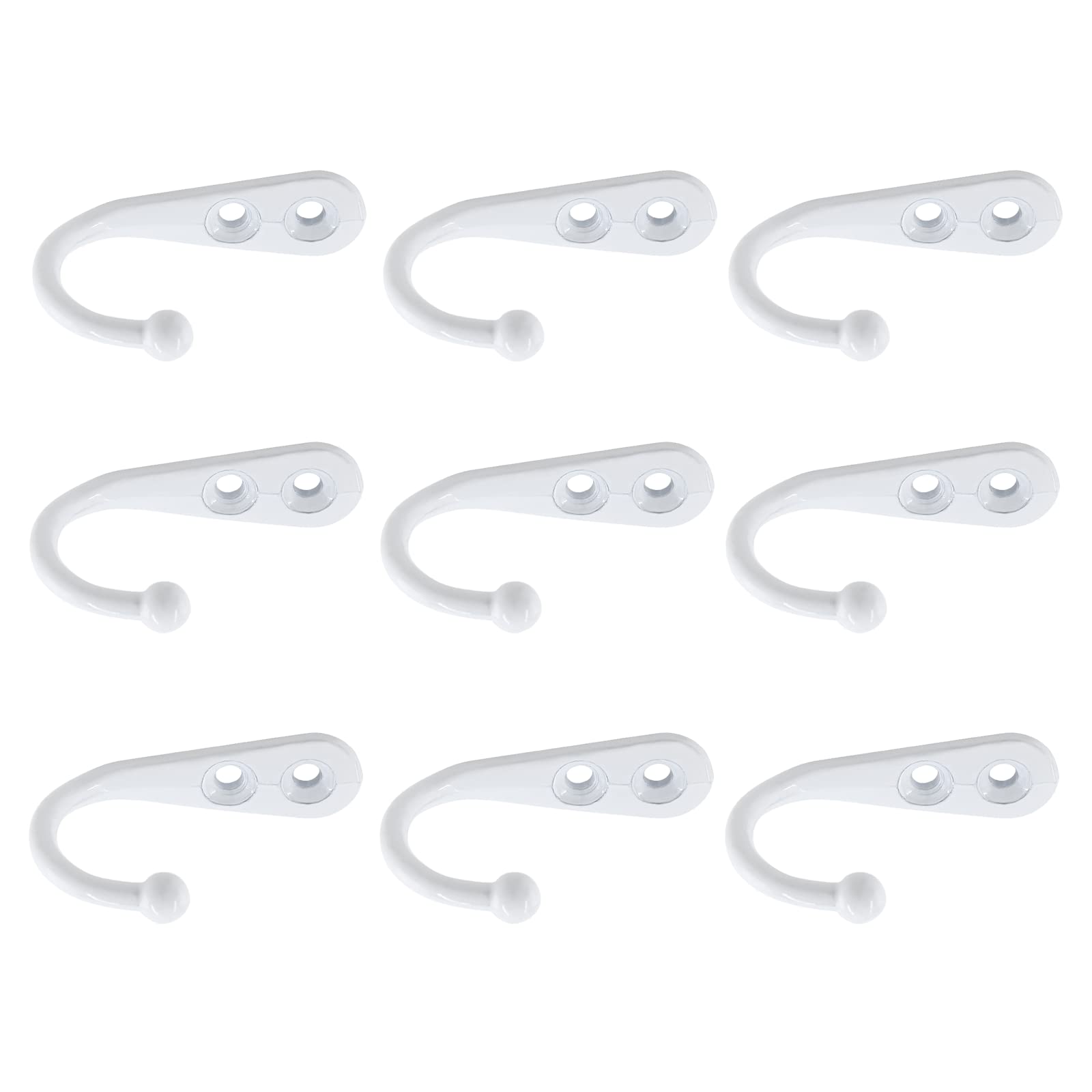 Hitefu 15PCS White Wall Mounted Coat Hooks, Heavy Duty Metal Single Prong Robe Hook, Rustproof Wall Hanger Hooks for Towel Hat Bag on Livingroom, Bathroom, Kitchen