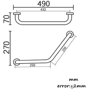 ALDEPO Grab Bars Stainless Steel Grab Bar, Grab Rails，Elderly Pregnant Women with Disabilities, Safety Non-Slip Barrier-Free Handrail, for Bathtub, Toilet, Kitchen