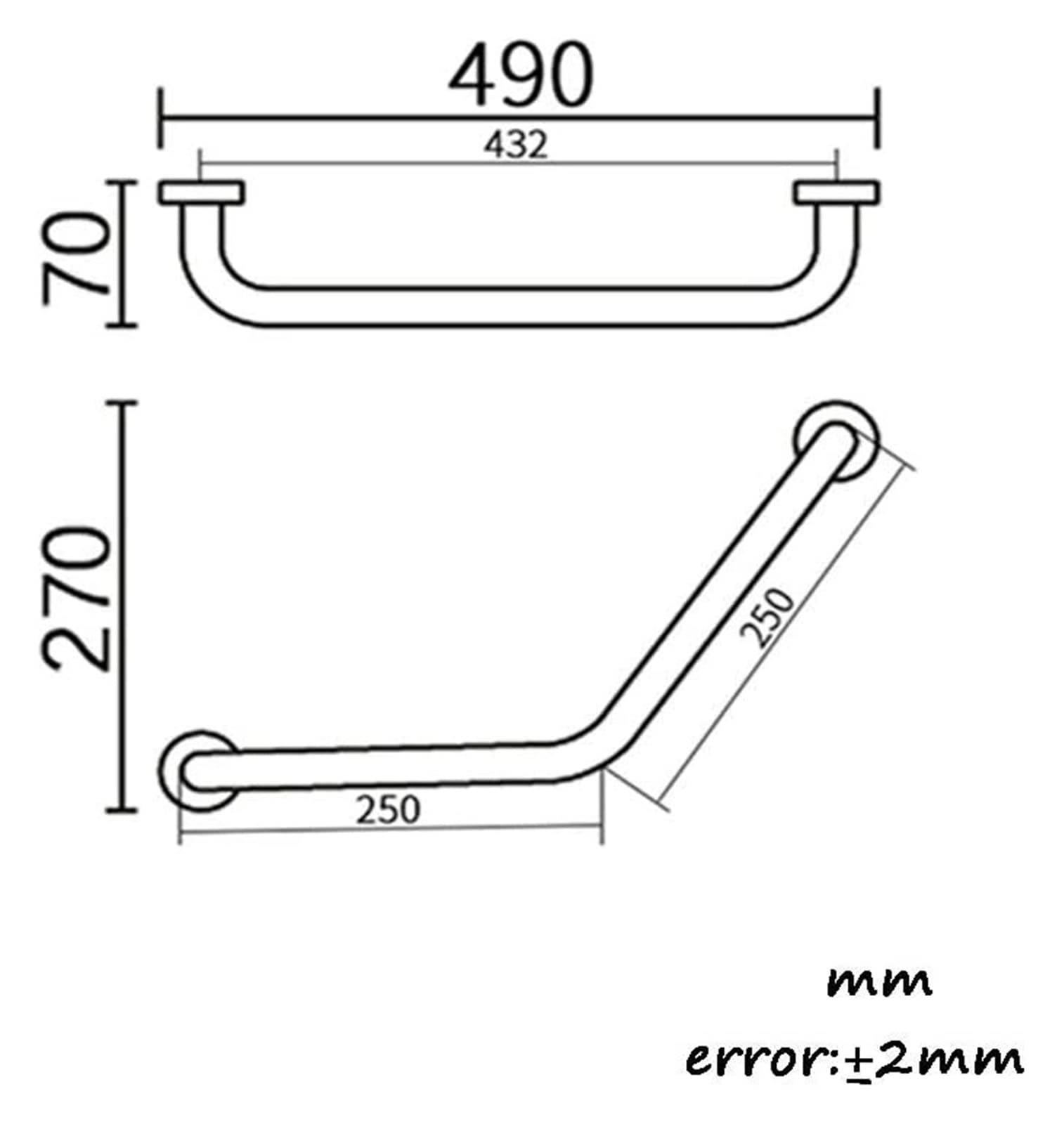 ALDEPO Grab Bars Stainless Steel Grab Bar, Grab Rails，Elderly Pregnant Women with Disabilities, Safety Non-Slip Barrier-Free Handrail, for Bathtub, Toilet, Kitchen