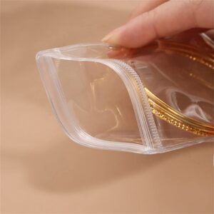 10 Pcs Clear Jewelry Zipper Bags, Clear PVC Self Seal Plastic Zipper Bags, Anti Tarnish and Anti Oxidizing Jewelry Self Seal Bags, Self Sealing Storage Bags for Necklace, Ring, Earring, Pills, Screws