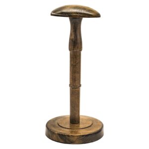 haibeir freestanding hat stand, tabletop hat rack, wood display stand holder for caps and wigs (antique brown)(one piece)