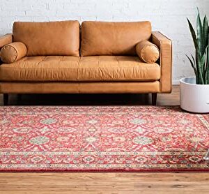 Rugs.com Chelsea Collection Rug – 5' x 8' Red Medium Rug Perfect for Bedrooms, Dining Rooms, Living Rooms