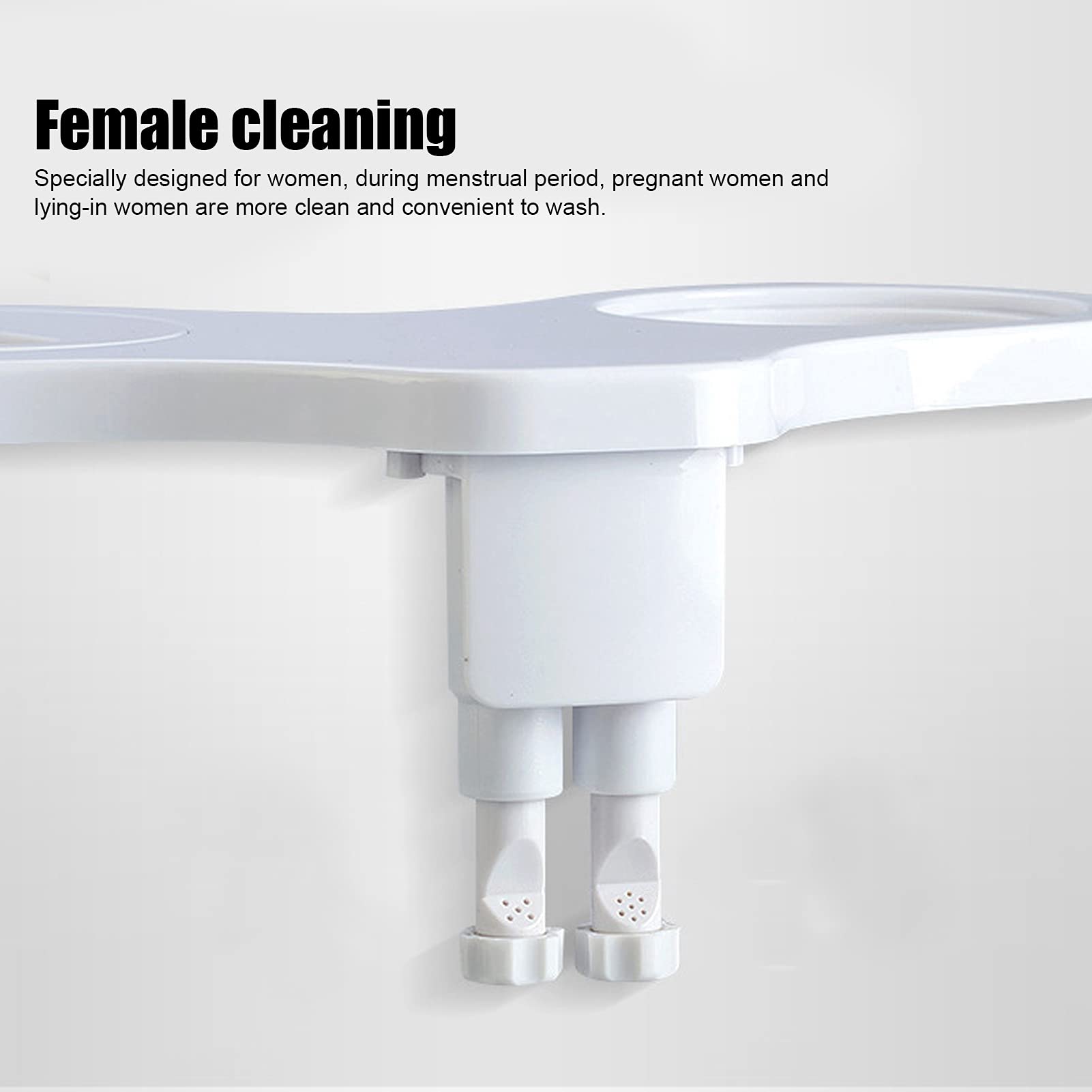 Septpenta G1/2 Bidet Attachment for Toilet, No Need to Plug in Wear Resistant High Pressure Resistant Toilet Bidet Dual Nozzle, Knob to Control Water Pressure for Sanitary and Feminine Wash (White)