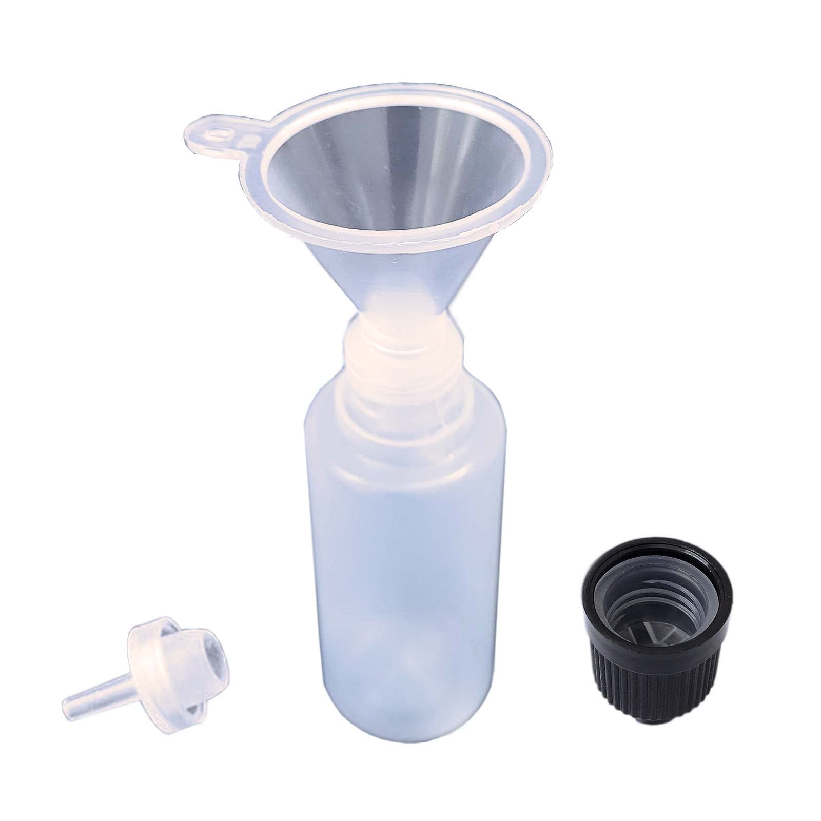 Auto-plaza 50X LDPE Plastic Thin Tip Dropper Bottles 15ml Small Empty Squeeze Dropper Bottles, Included 5x Mini Funnel Set