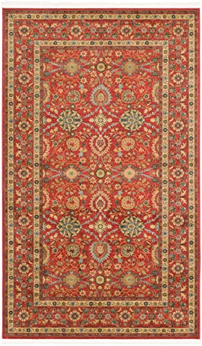 Rugs.com Chelsea Collection Rug – 5' x 8' Red Medium Rug Perfect for Bedrooms, Dining Rooms, Living Rooms