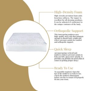 Greaton 8 1/2 inch Medium Firm Double Side Mattresses with Utmost Comfort, Both Sides Usable, Helps to Maintain Proper Body Posture, Full XL, Beige