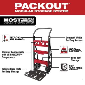 48-22-8415 for Milwaukee PACKOUT Heavy Duty 2-Wheel Cart w/ 400 lb Weight Capacity Length 12 in Width 20 in Height 48 in